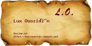 Lux Osszián névjegykártya